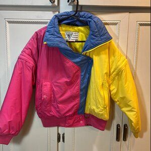Vintage 80s 90s Colorblock Puffer Jacket